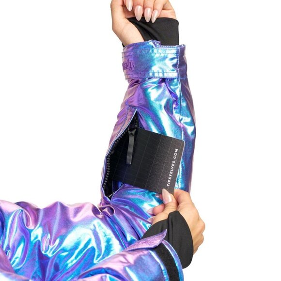 ❄️❄️Tipsy Elves Snow Suit Iridescent Iris Snow Suit Large NWT - Picture 7 of 9